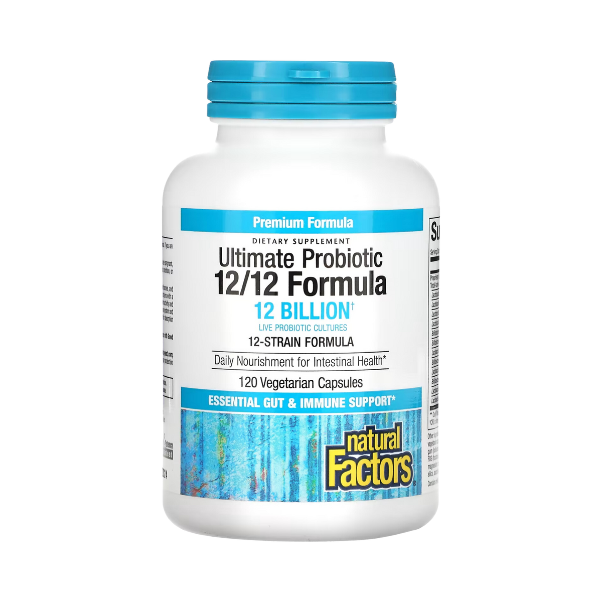 Natural Factors, Ultimate Probiotic, 12/12 Formula, 12 Billion CFU, 120 Vegetarian Capsules