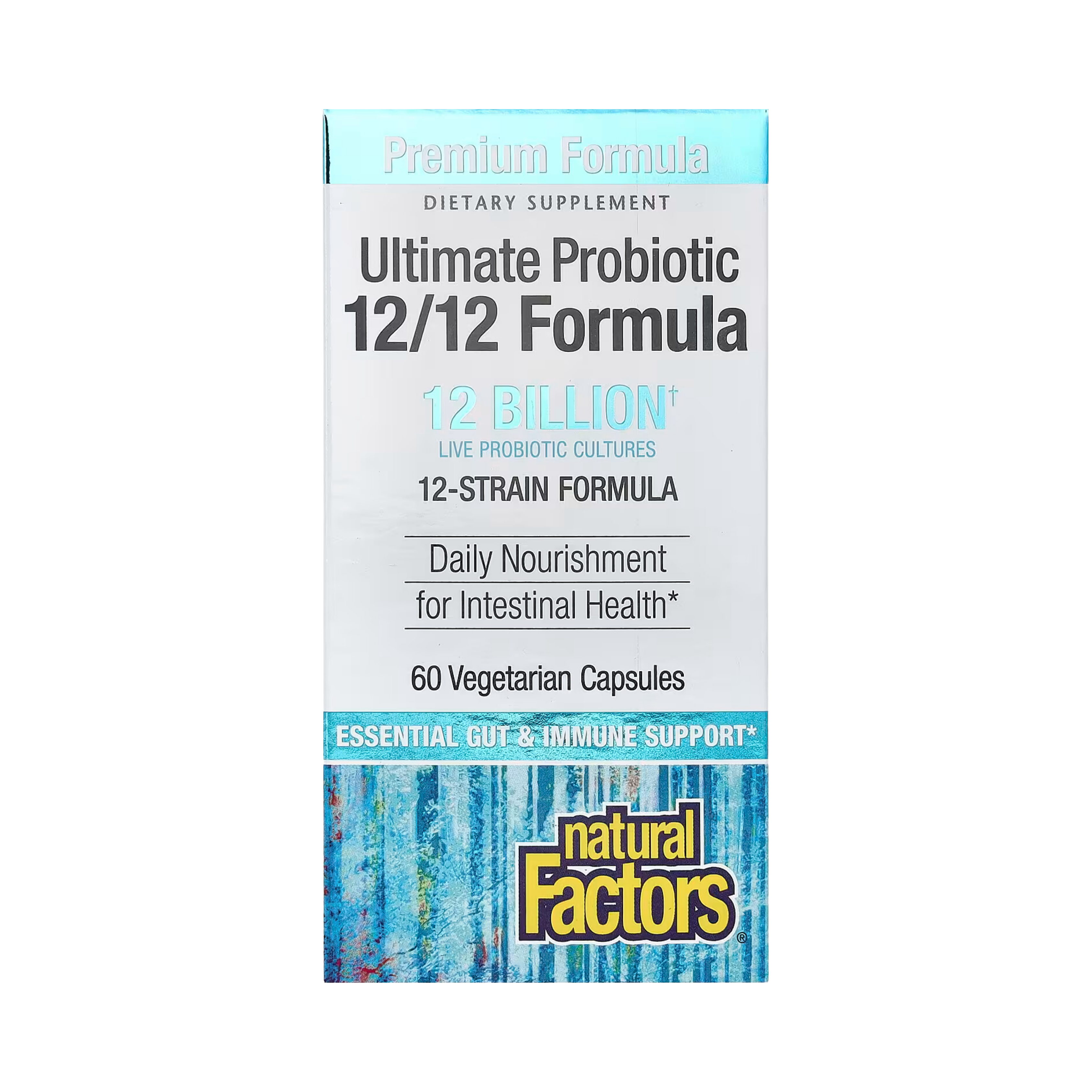 Natural Factors, Ultimate Probiotic, 12/12 Formula, 12 Billion, 60 Vegetarian Capsules