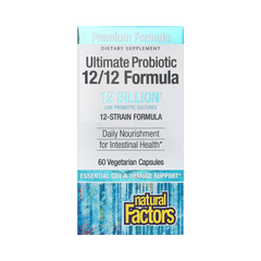 Natural Factors, Ultimate Probiotic, 12/12 Formula, 12 Billion, 60 Vegetarian Capsules