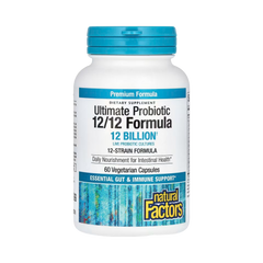 Natural Factors, Ultimate Probiotic, 12/12 Formula, 12 Billion, 60 Vegetarian Capsules