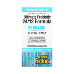 Natural Factors, Ultimate Probiotic, 24/12 Formula, 24 Billion, 60 Vegetarian Capsules