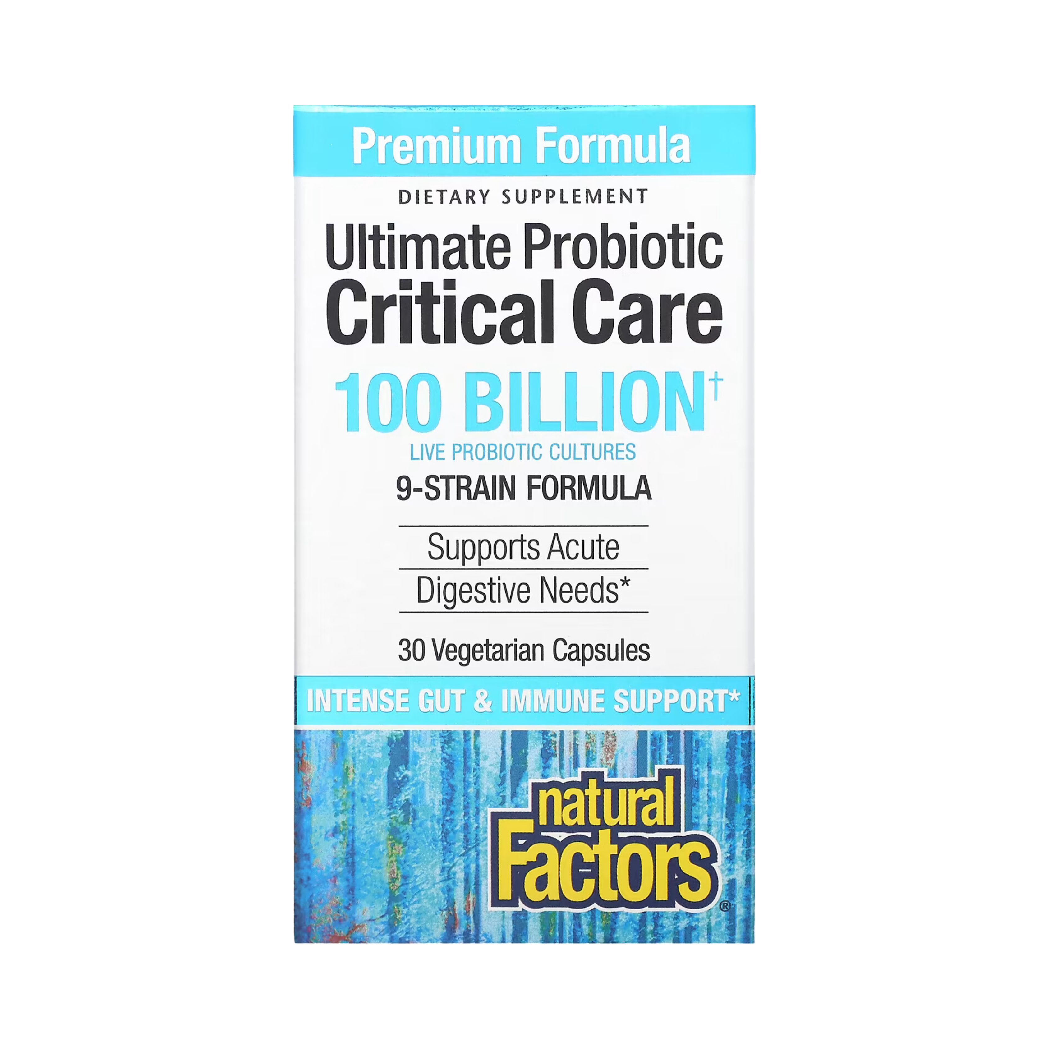 Natural Factors, Ultimate Probiotic, Critical Care, 100 Billion CFU, 30 Vegetarian Capsules