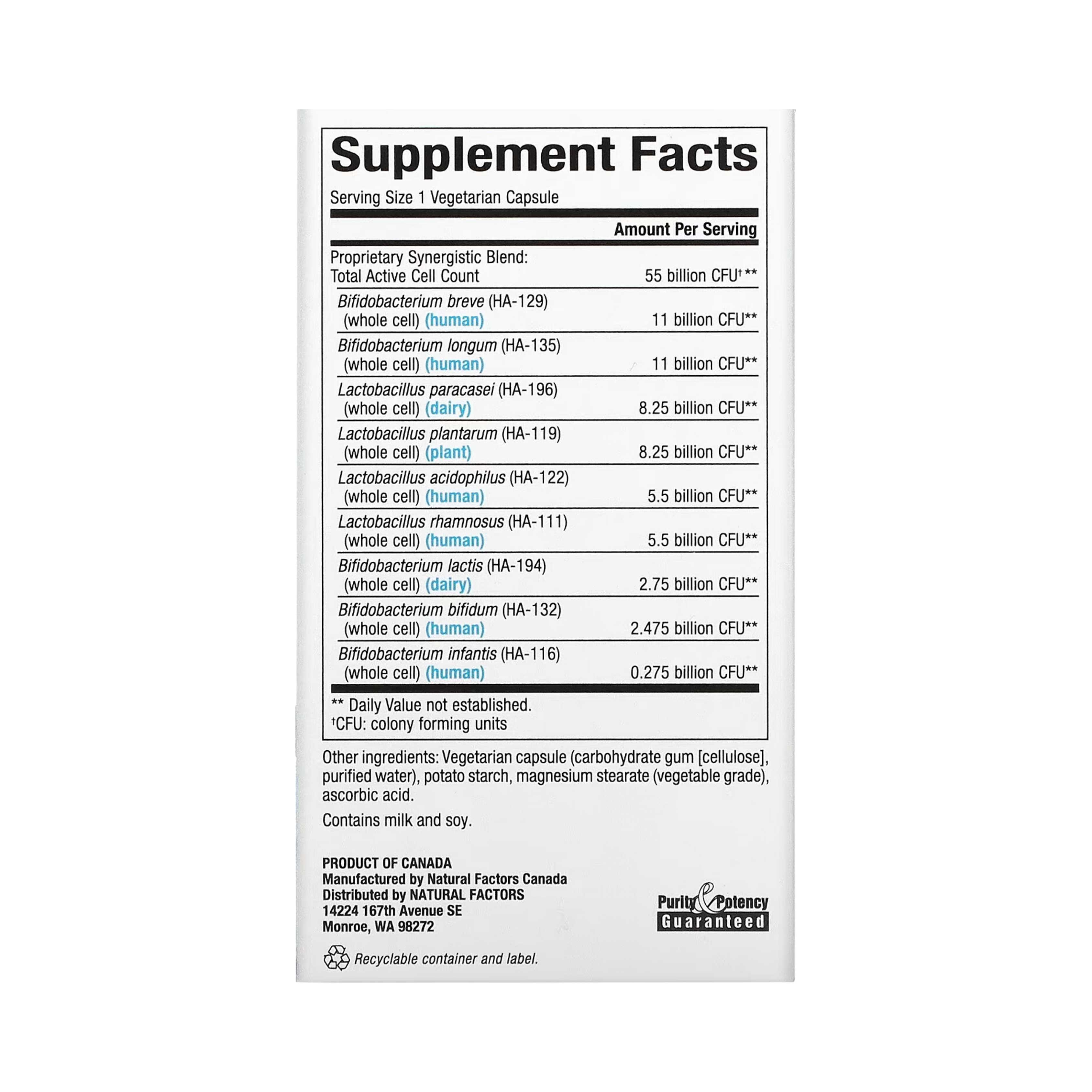 Natural Factors, Ultimate Probiotic, Critical Care, 55 Billion, 30 Vegetarian Capsules