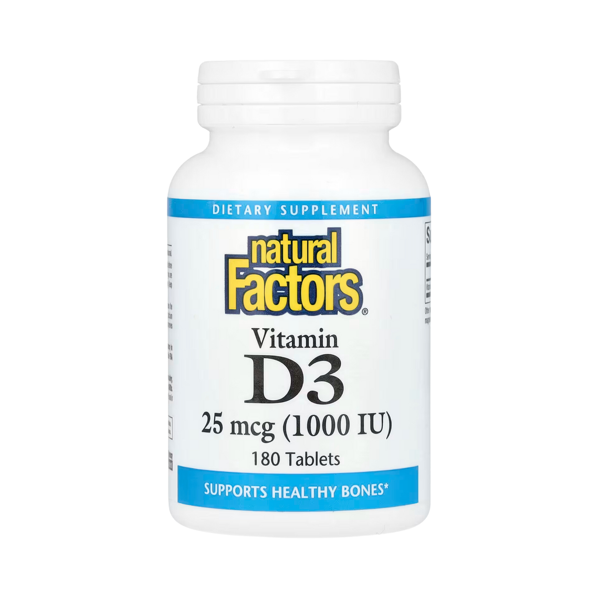 Natural Factors, Vitamin D3, 25 mcg (1,000 IU), 180 Tablets