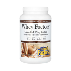 Natural Factors, Whey Factors, Grass Fed Whey Protein, Natural Double Chocolate, 2 Lb