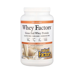 Natural Factors, Whey Factors, Grass Fed Whey Protein, Unflavored, 2 Lb