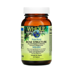 Natural Factors, Whole Earth & Sea, Bone Structure Multivitamin & Mineral, Calcium & Magnesium, 60 Tablets