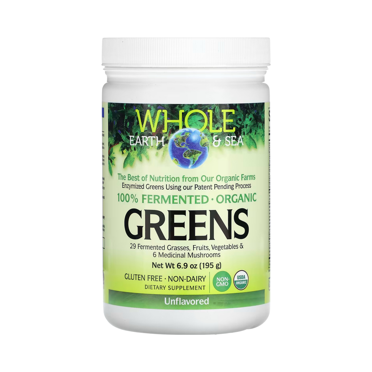 Natural Factors, Whole Earth & Sea, Greens, Unflavored, 6.9 Oz