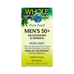 Natural Factors, Whole Earth & Sea, Men's 50+ Multivitamin & Mineral, 60 Tablets