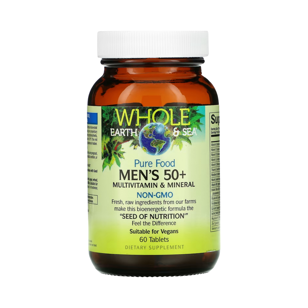 Natural Factors, Whole Earth & Sea, Men's 50+ Multivitamin & Mineral, 60 Tablets
