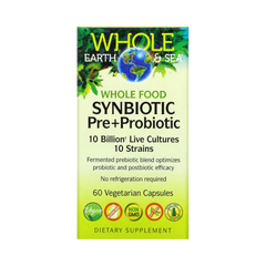 Natural Factors, Whole Earth & Sea, Whole Food Synbiotic Pre+Probiotic, 10 Billion, 60 Vegetarian Capsules