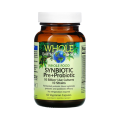 Natural Factors, Whole Earth & Sea, Whole Food Synbiotic Pre+Probiotic, 10 Billion, 60 Vegetarian Capsules