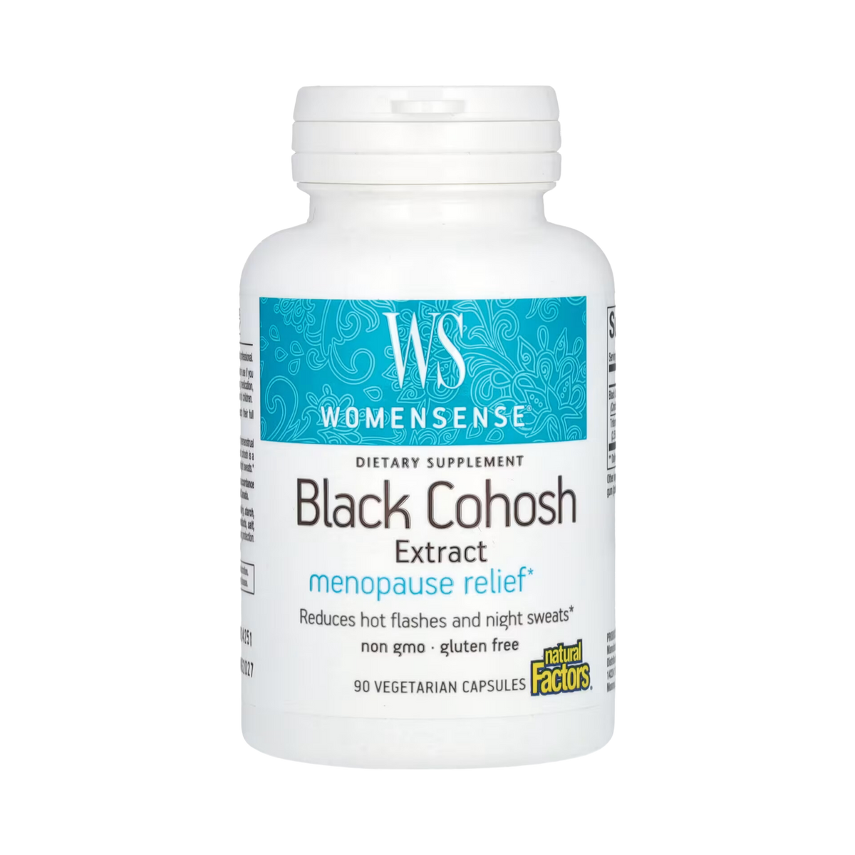 Natural Factors, WomenSense, Black Cohosh Extract, Menopause Relief, 90 Vegetarian Capsules