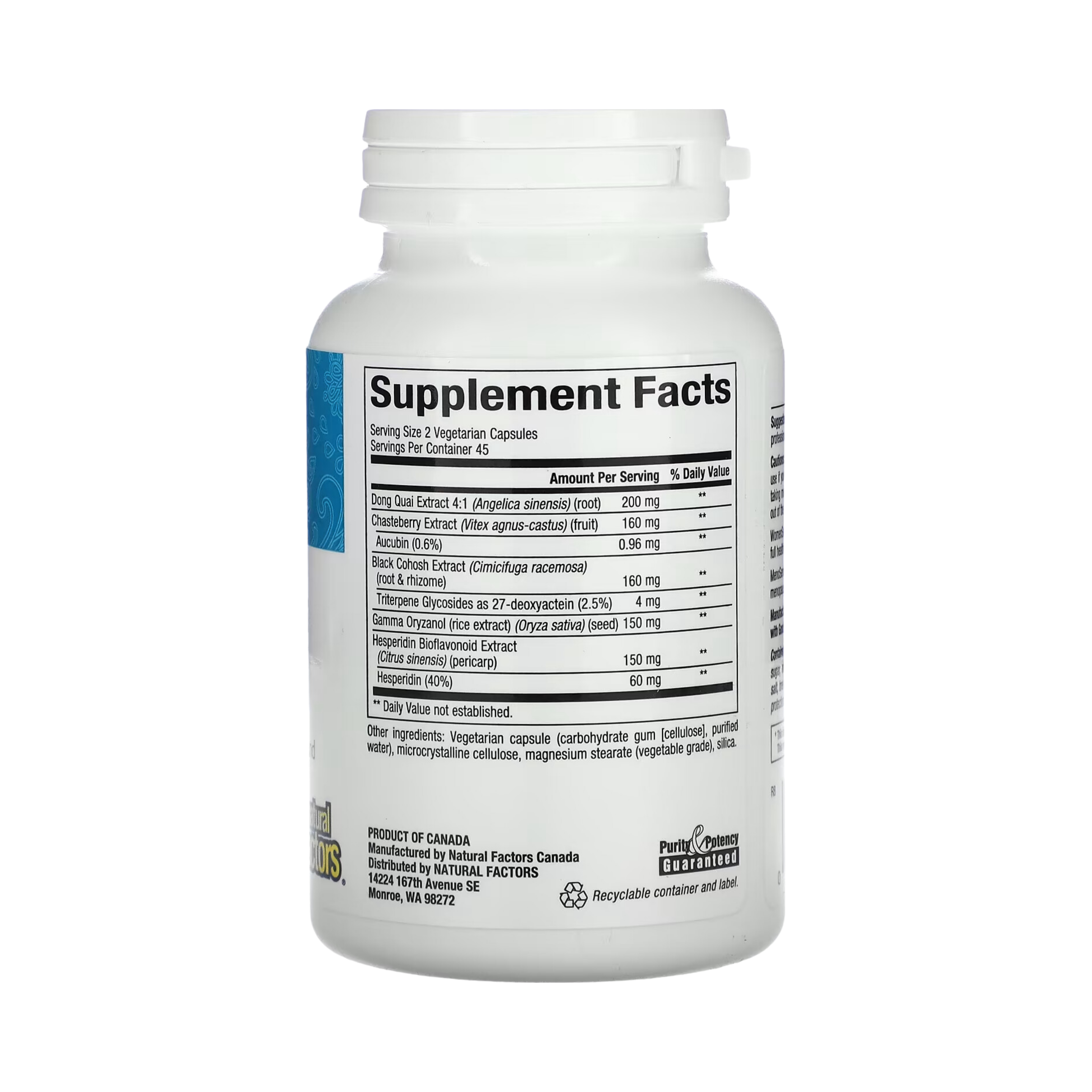 Natural Factors, WomenSense, MenoSense, Menopause Formula, 90 Vegetarian Capsules