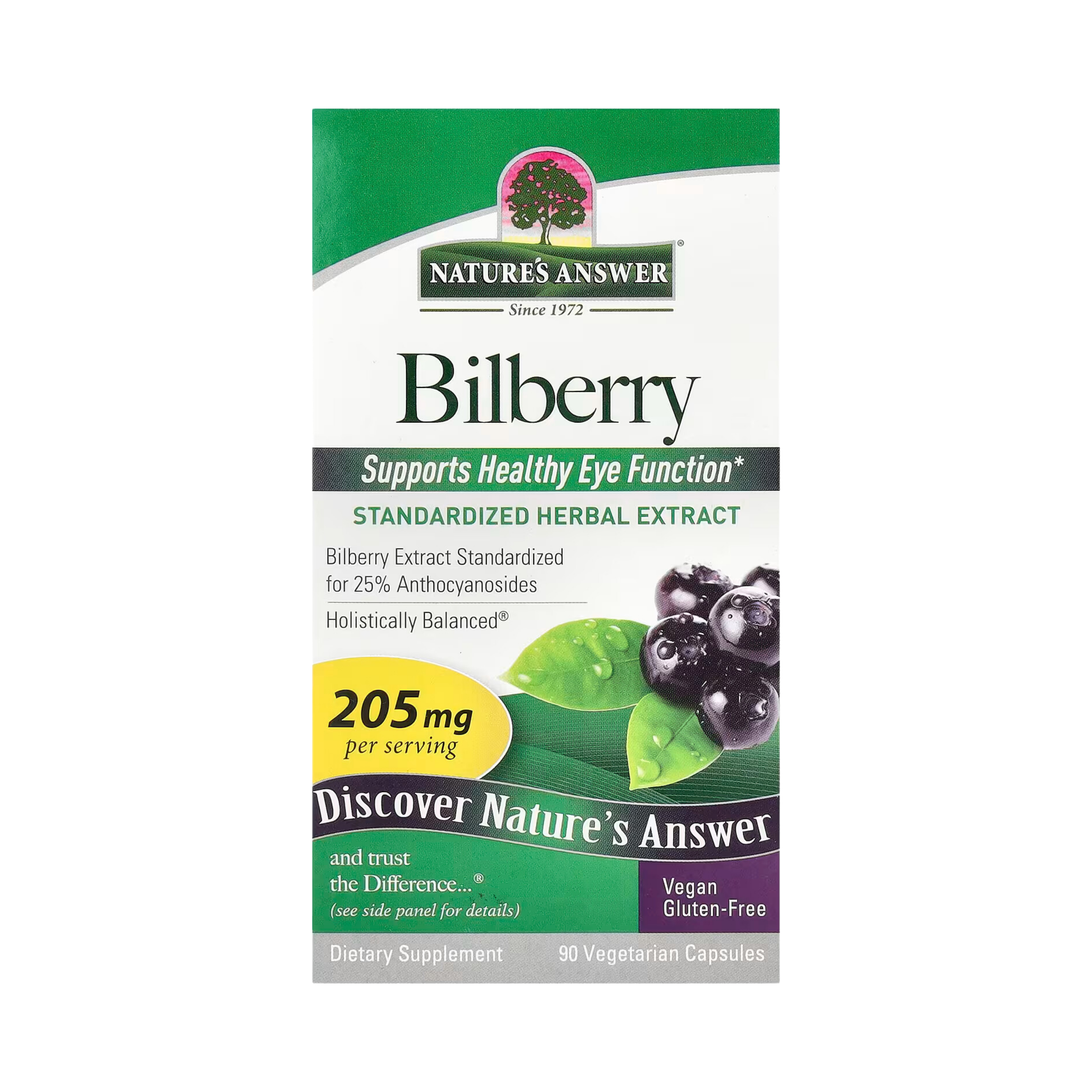 Nature’s Answer - Bilberry Standardized, 90 Capsules