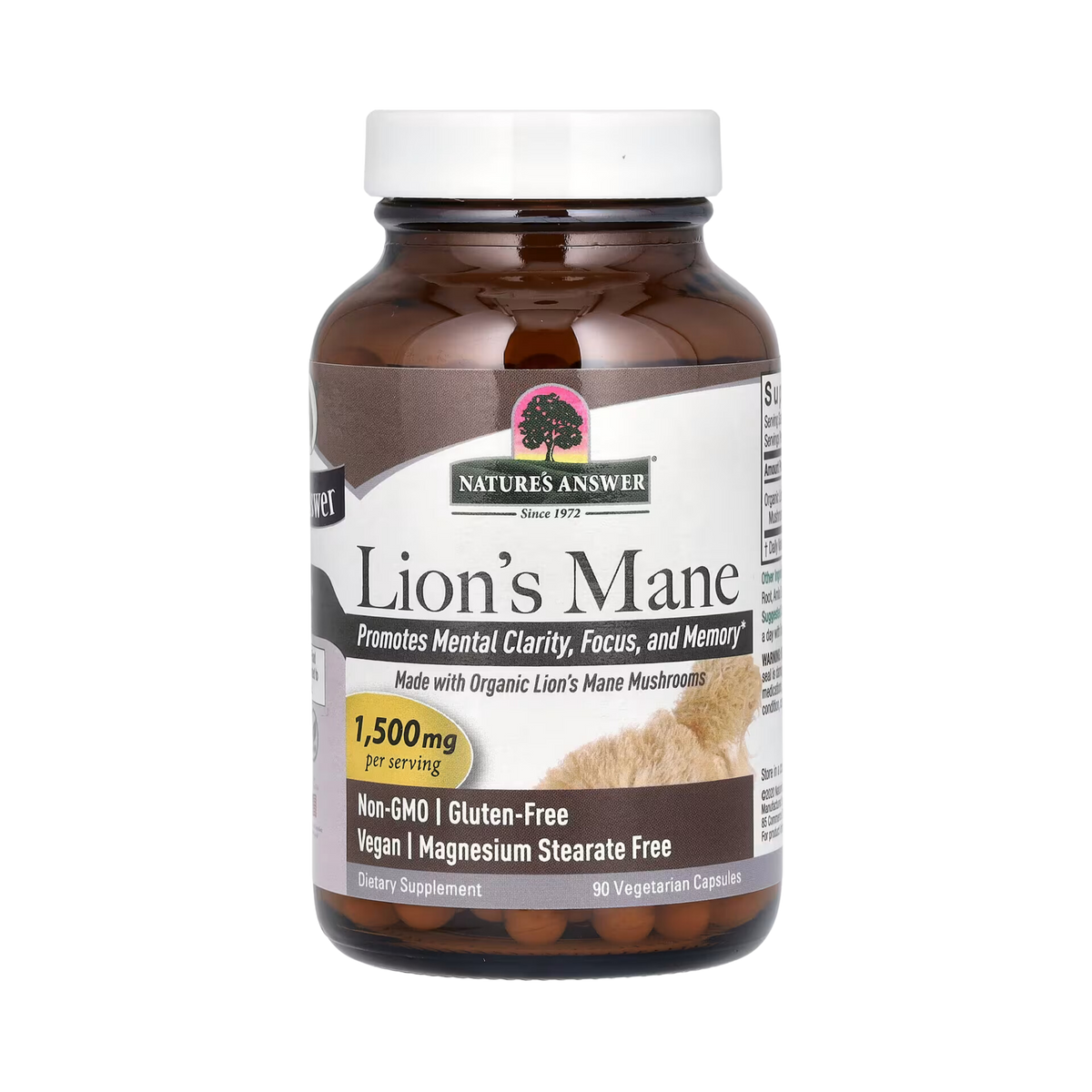 Nature's Answer - Lion's Mane, 90 Vegetarian Capsules