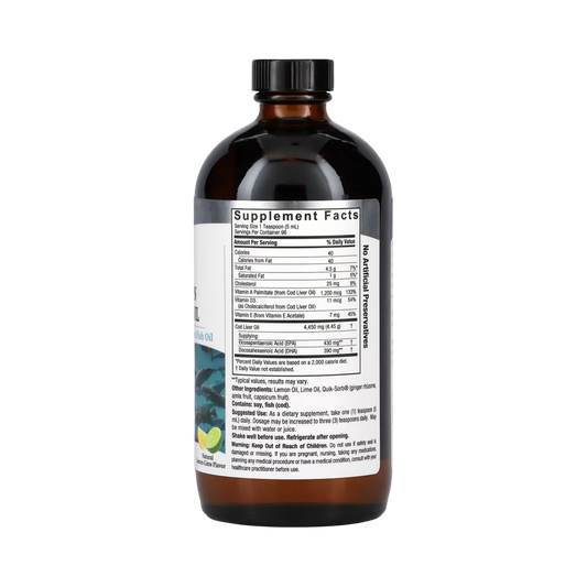 Nature’s Answer - Liquid Norwegian Cod Liver Oil Lemon Lime, 16 Oz