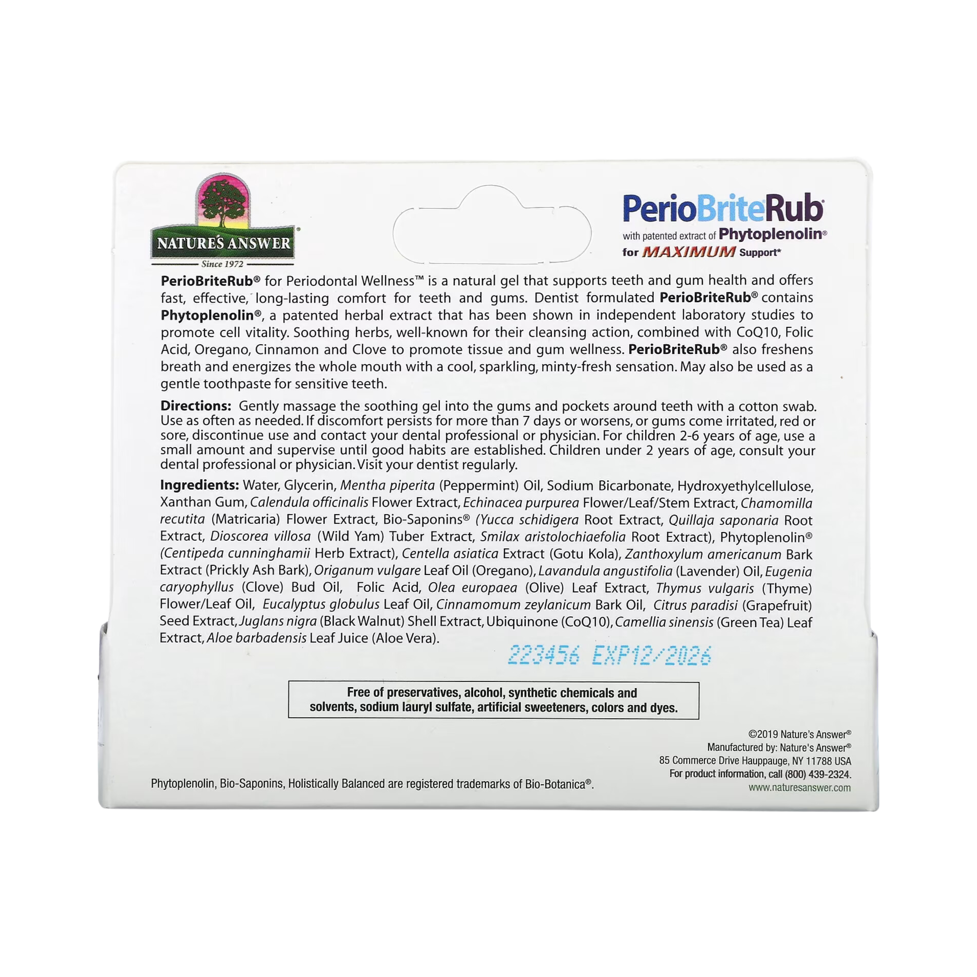 Nature’s Answer -  Periobrite Rub Topical Analgesic, 0.5 Oz