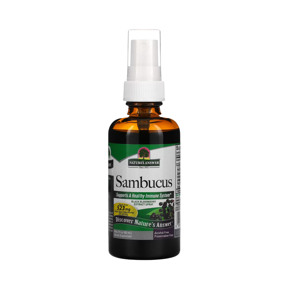 Nature's Answer, Sambucus, Black Elderberry Extract Spray, Alcohol-Free, 2 fl oz (60 ml)