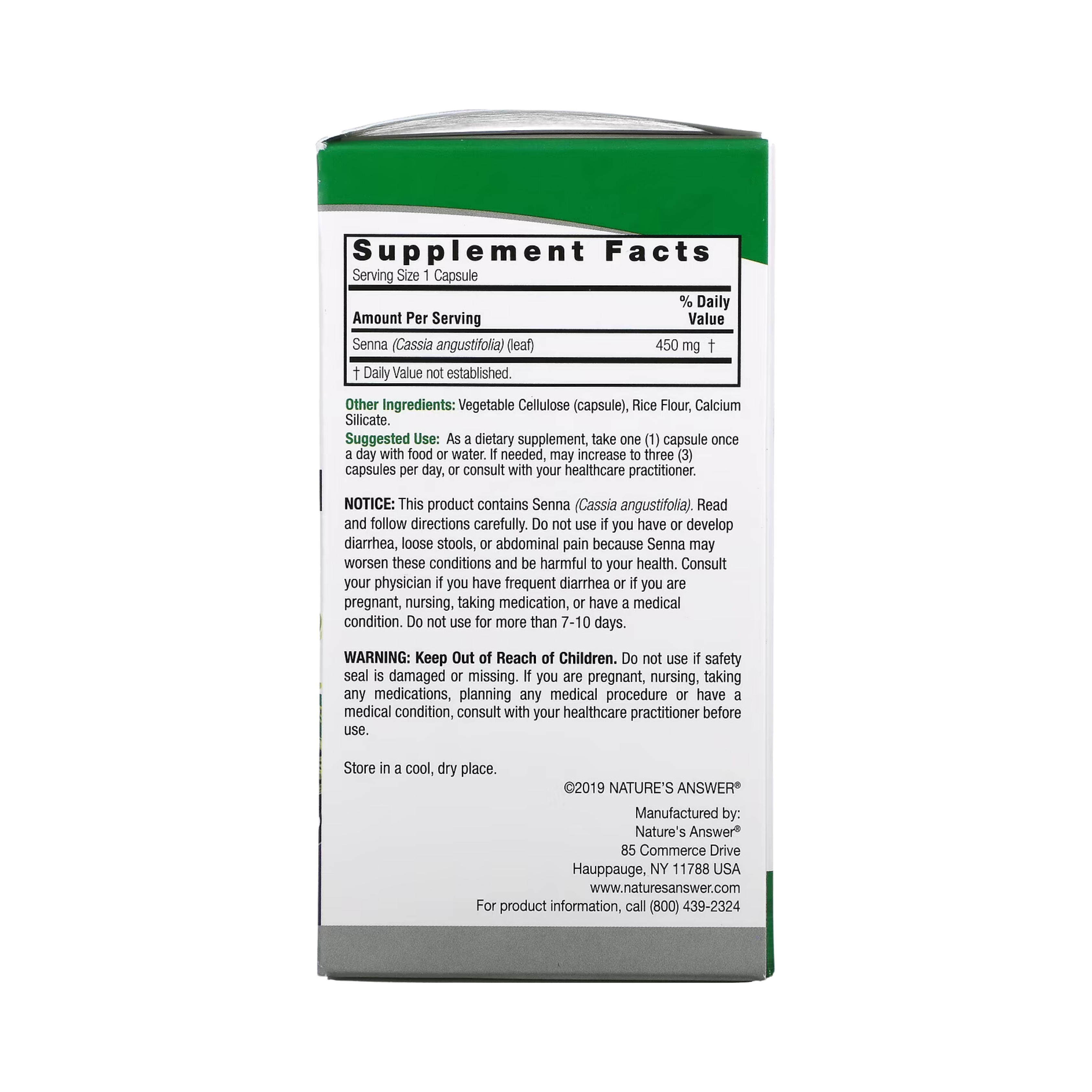 Nature’s Answer - Senna Leaf, 90 Capsules