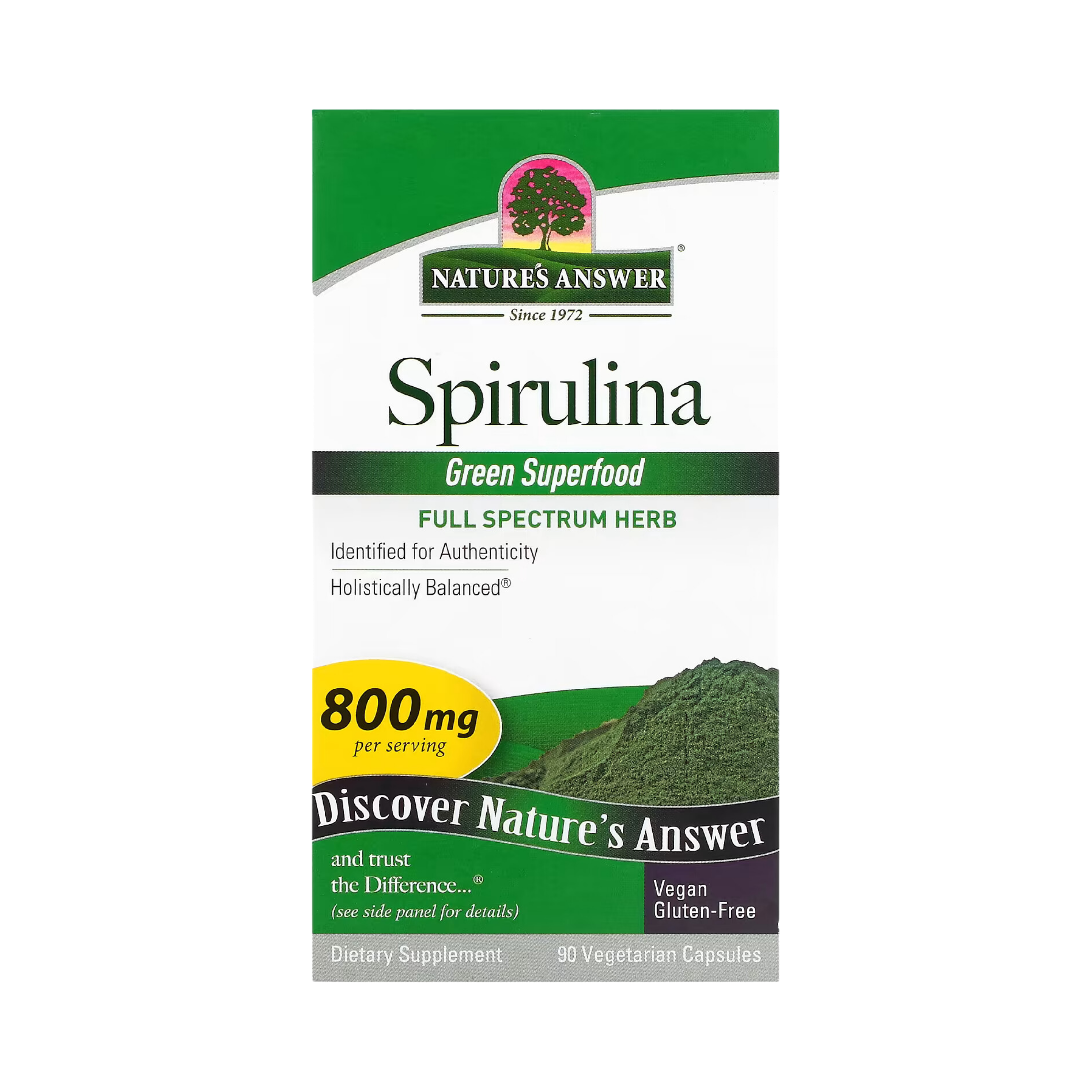 Nature's Answer - Spirulina, 90 Vegetarian Capsules