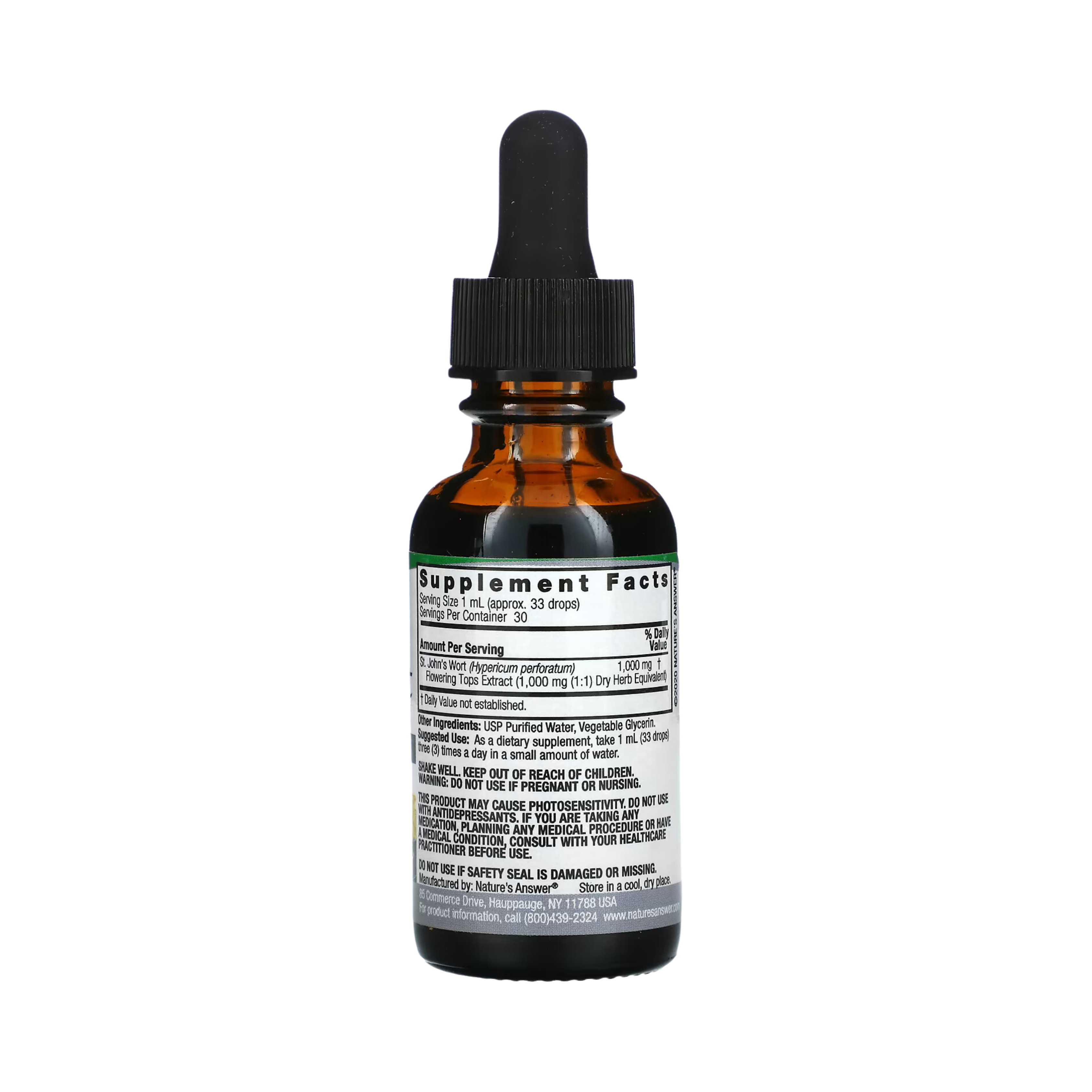 Nature’s Answer - St. John's Wort Alcohol Free Extract, 1 Oz