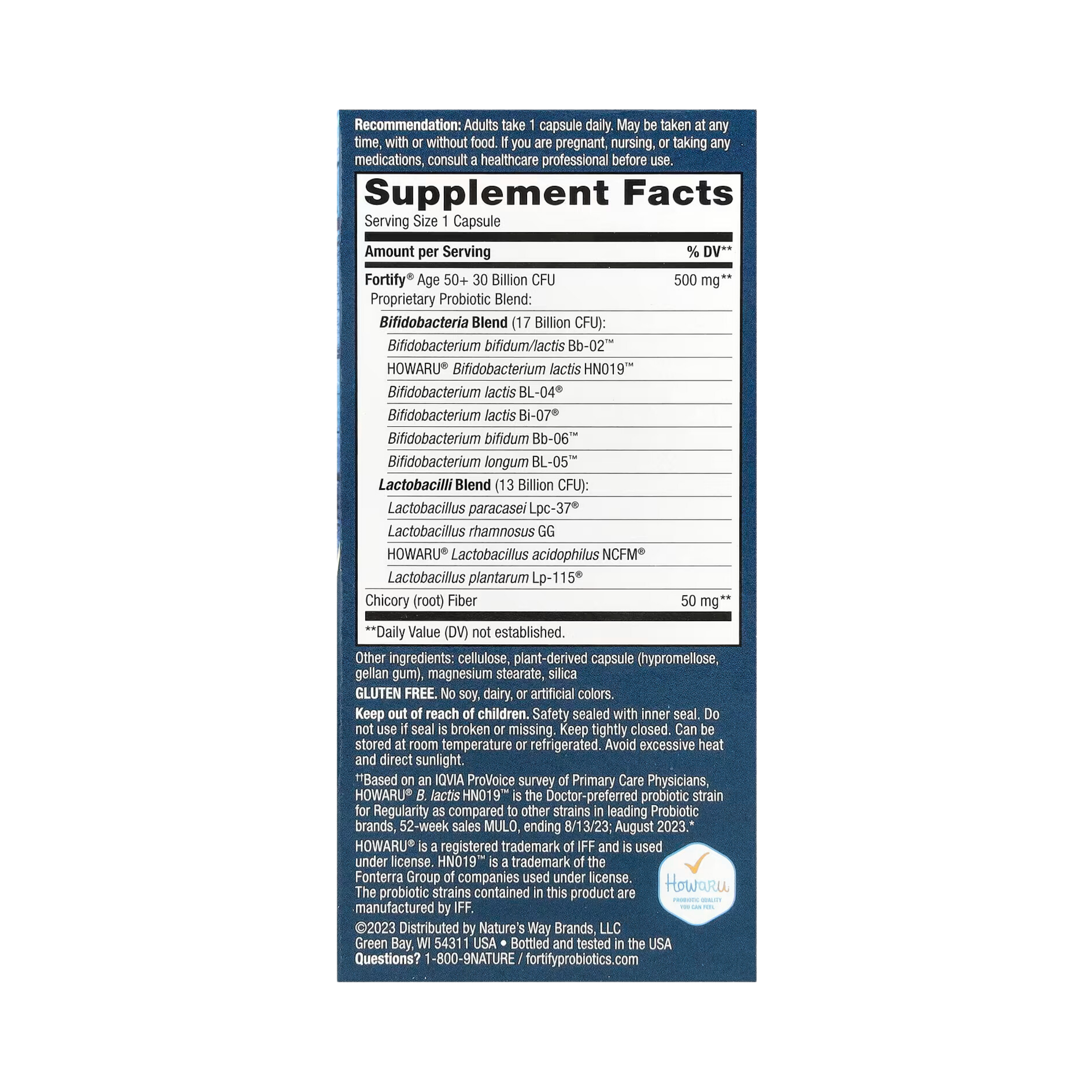 Nature's Way, Fortify, Age 50+ Probiotic + Prebiotics, 30 Capsules
