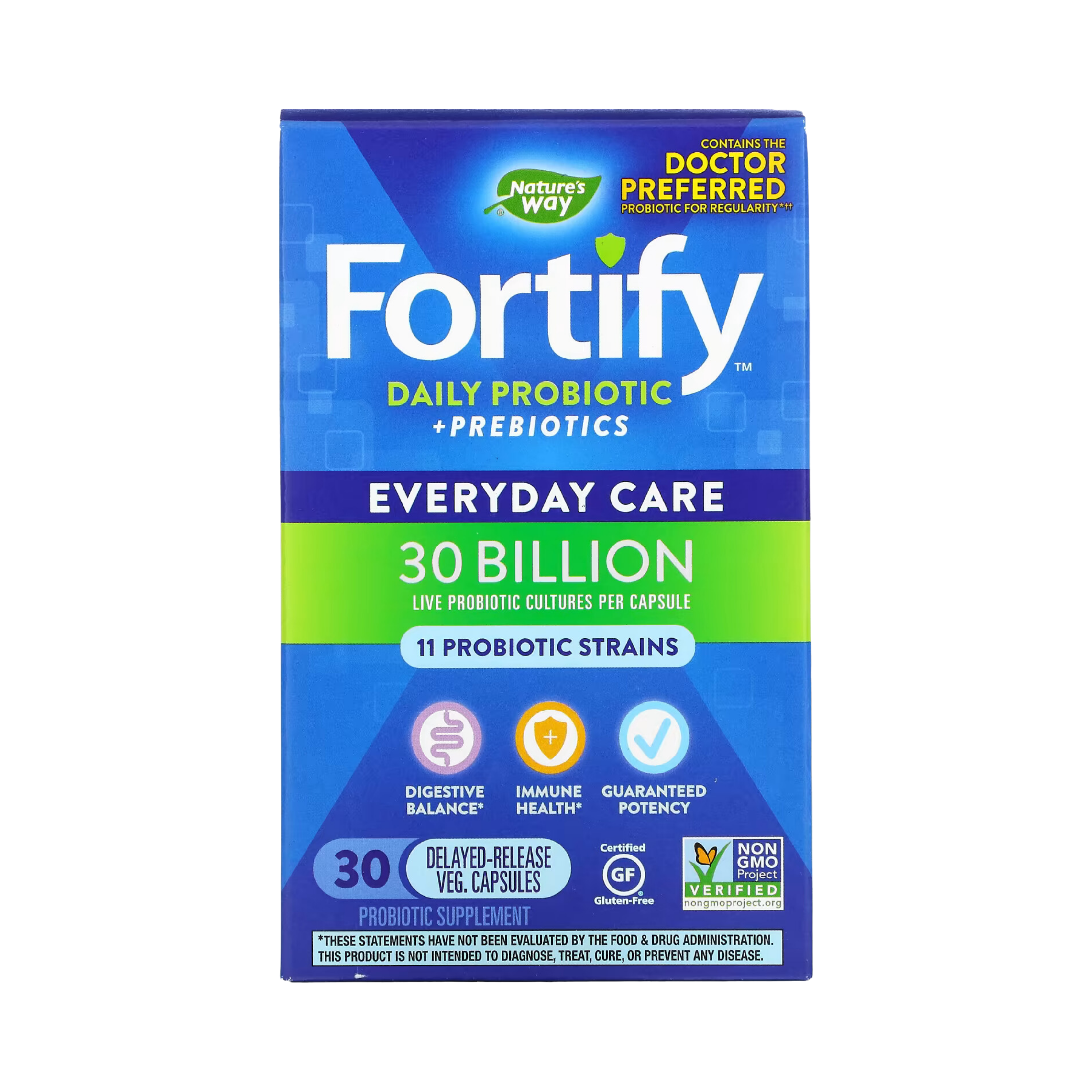 Nature's Way, Fortify, Daily Probiotic + Prebiotics, 30 Capsules