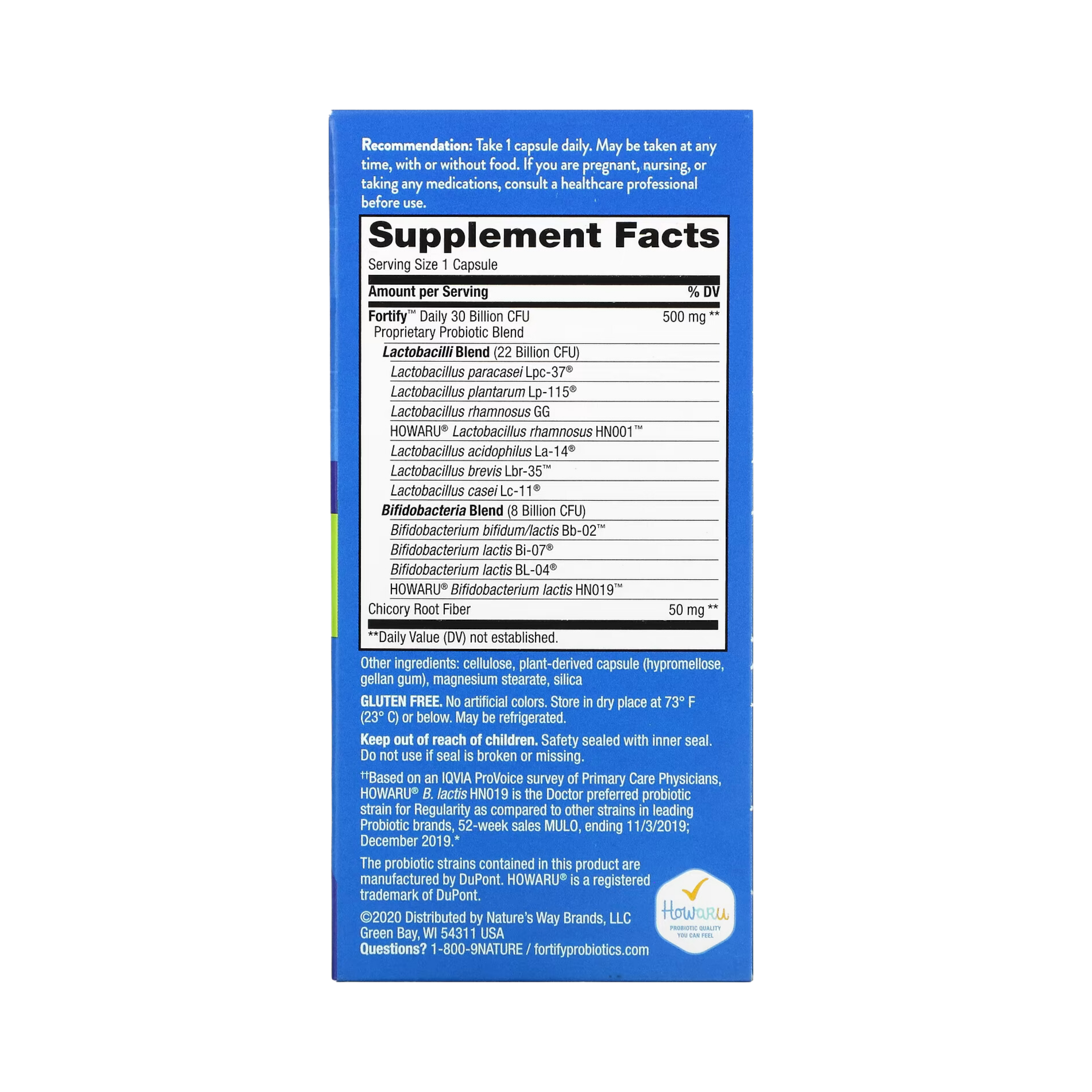 Nature's Way, Fortify, Daily Probiotic + Prebiotics, 30 Capsules