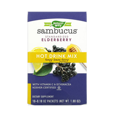 Nature's Way, Sambucus Hot Drink Mix, Honey Lemon Berry Flavoured, 10 Packets
