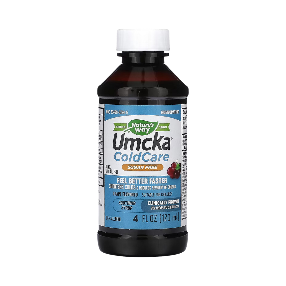 Nature's Way, Umcka ColdCare, Soothing Syrup, Sugar Free, Grape, 4 Fl Oz