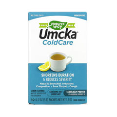 Nature's Way, Umcka, ColdCare, Soothing Hot Drink Mix, Lemon, 10 Packets, 0.17 Oz