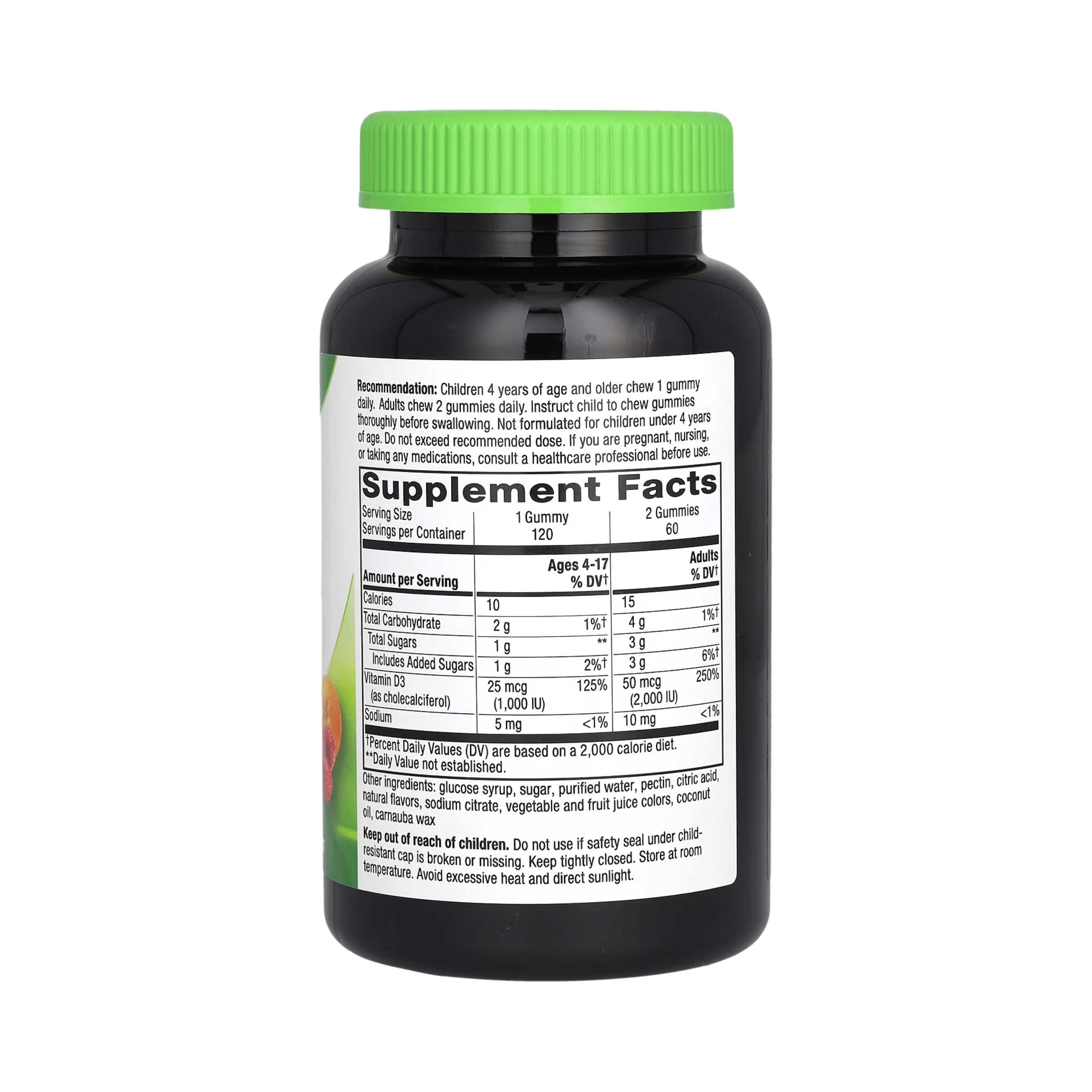 Nature's Way, Vitamin D3 Gummy, Mixed Fruit, 50 Mcg, 2,000 IU, 120 Gummies