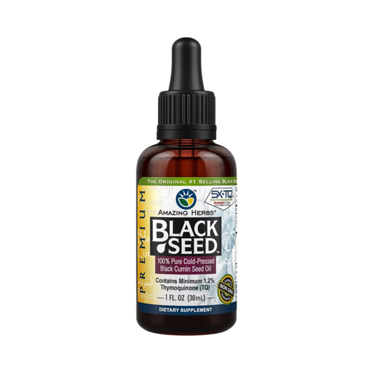 Amazing Herbs, Black Seed, 100% Pure Cold-Pressed Black Cumin Seed Oil, 1 Fl Oz