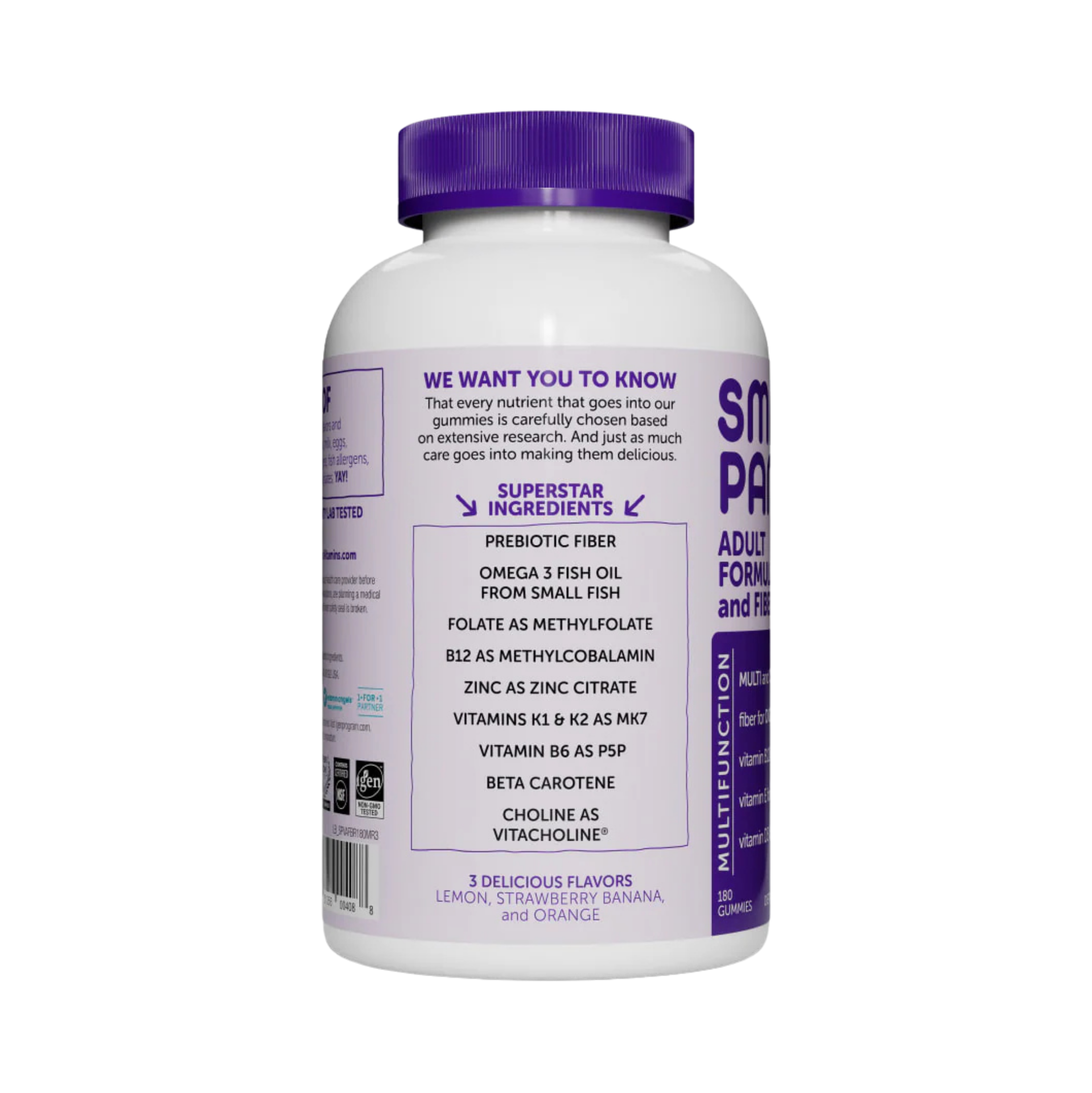 SmartyPants Vitamins, Adult Formula and Fiber, 180 Gummies