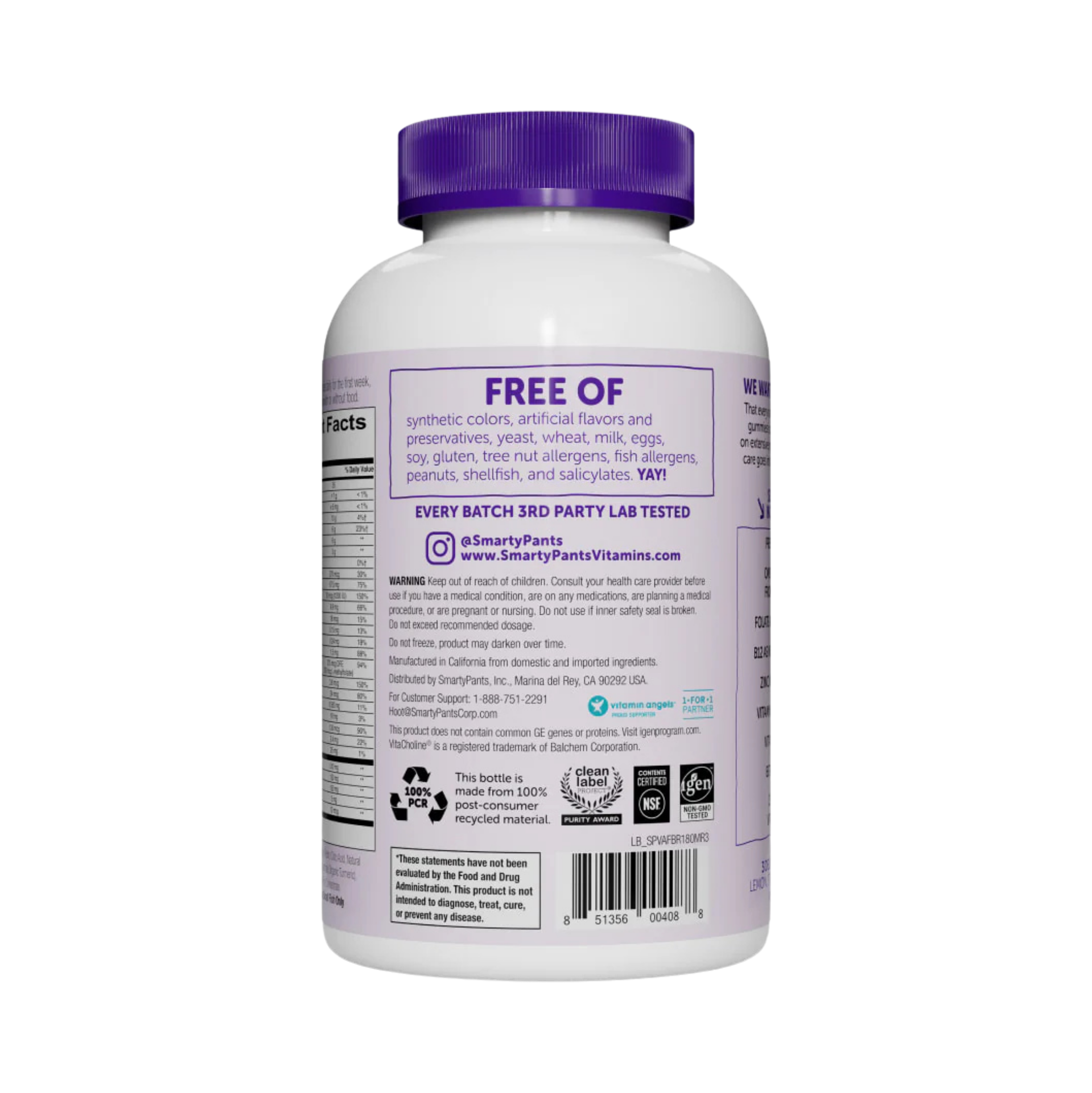 SmartyPants Vitamins, Adult Formula and Fiber, 180 Gummies