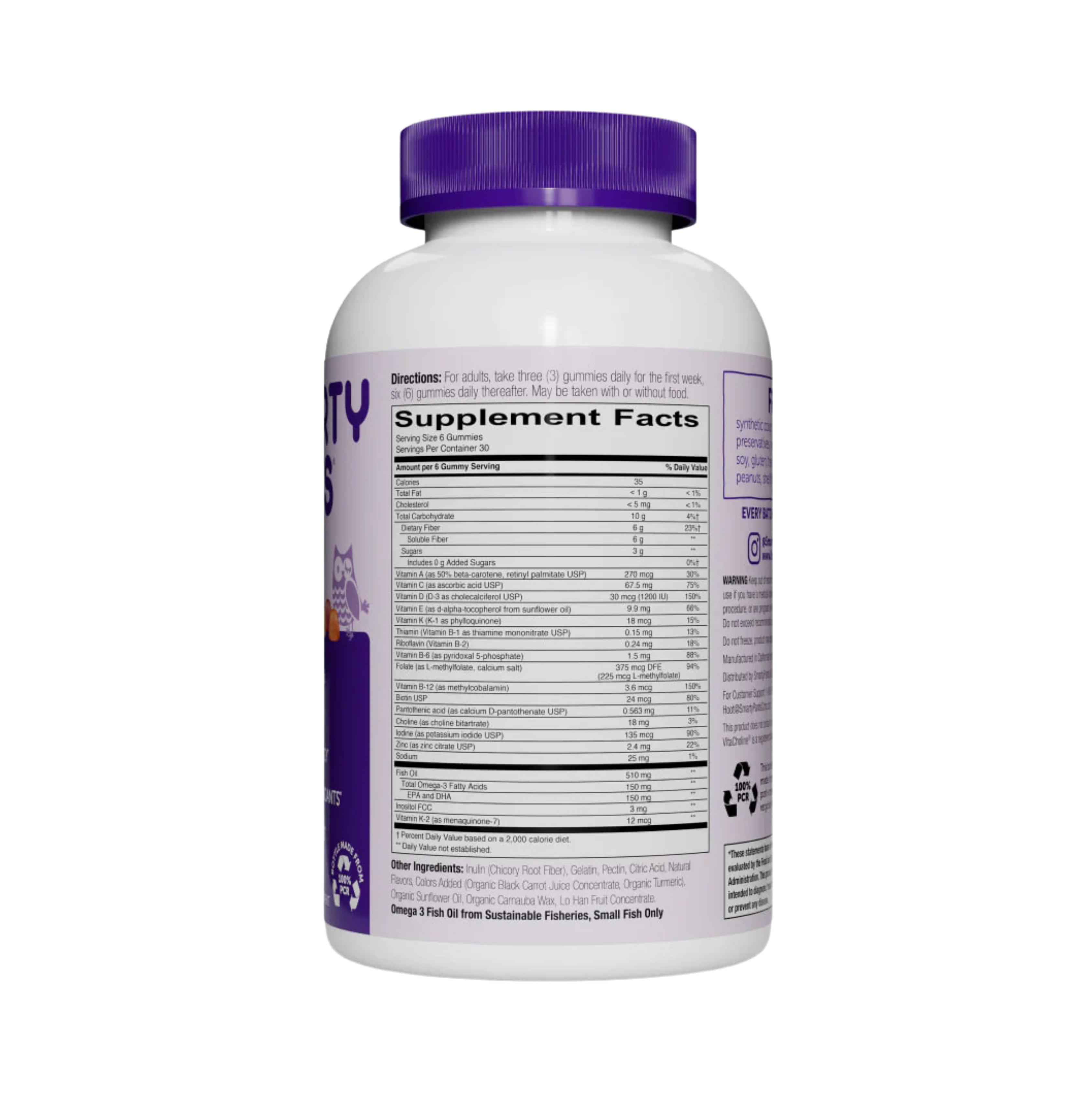 SmartyPants Vitamins, Adult Formula and Fiber, 180 Gummies