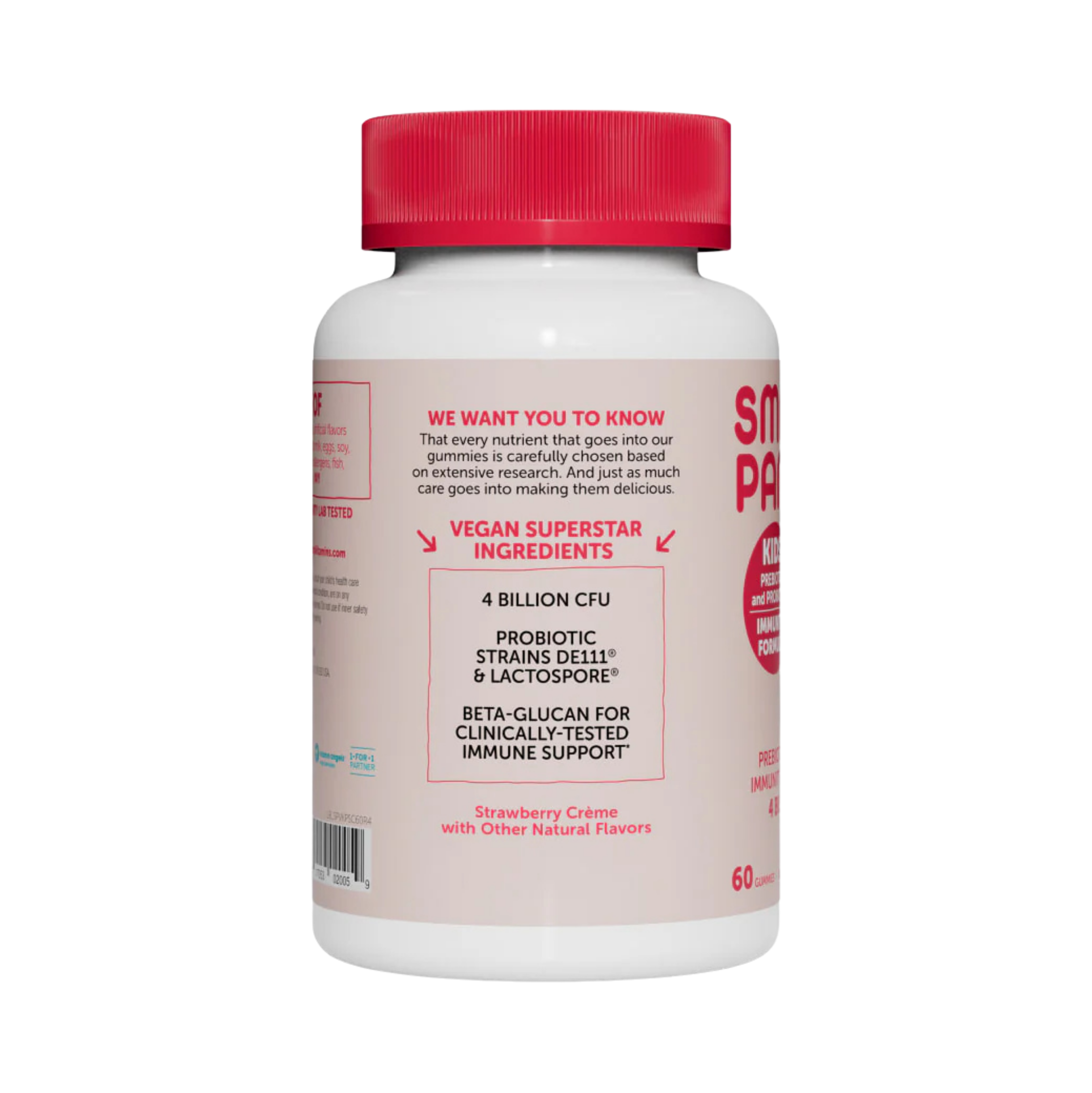 SmartyPants Vitamins, Kids Prebiotic and Probiotic, Immunity Formula, 4 Billion CFU, 60 Gummies