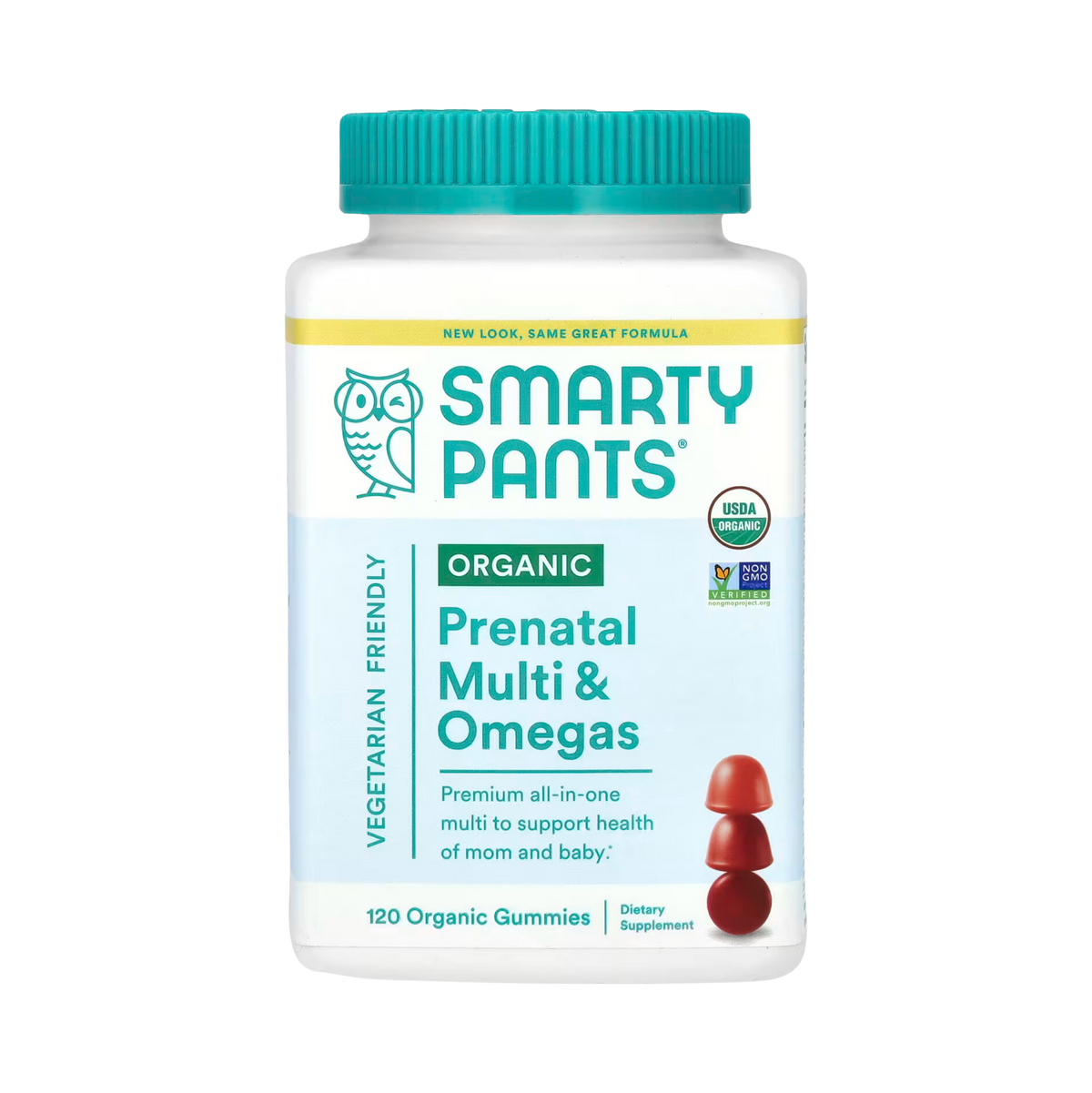 SmartyPants Vitamins, Organic Prenatal Multi & Omegas, 120 Organic Gummies