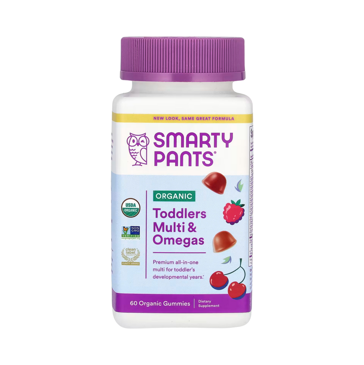 SmartyPants Vitamins, Organic Toddlers Multi & Omegas Gummies, 60 Organic Gummies