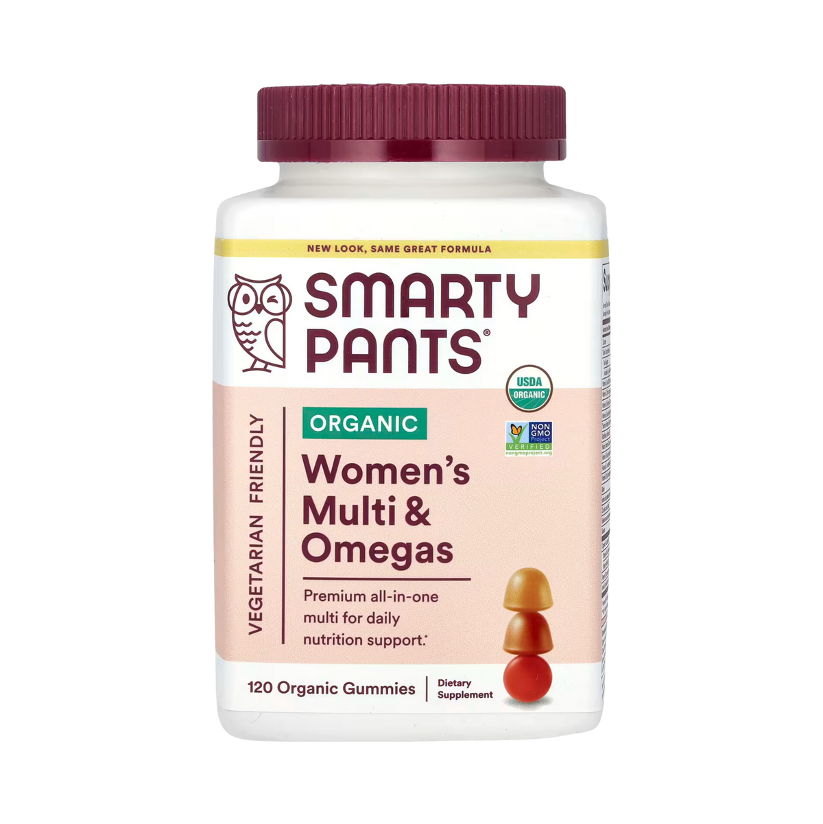 SmartyPants Vitamins, Organic Women's Multi & Omegas, 120 Organic Gummies