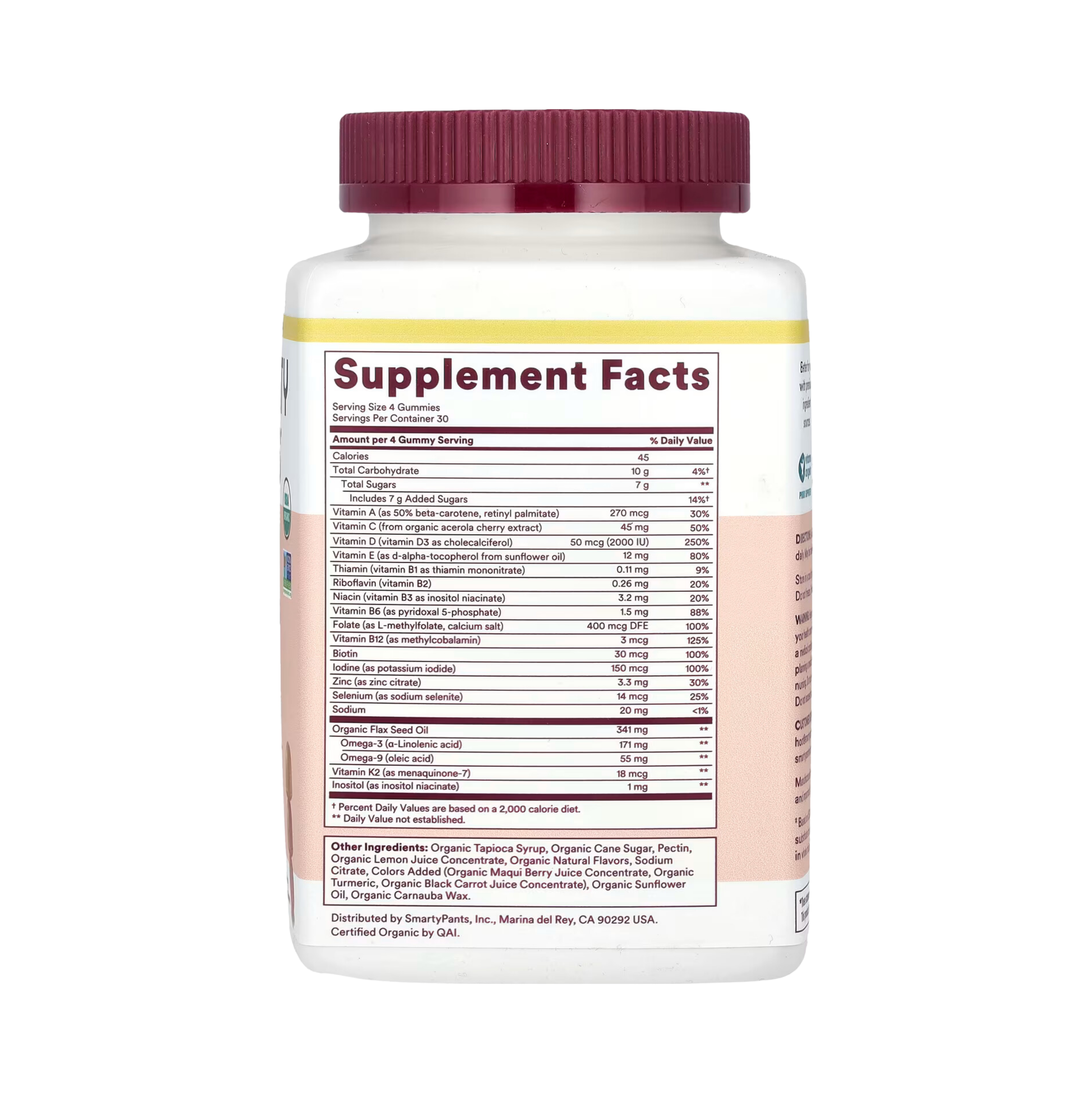 SmartyPants Vitamins, Organic Women's Multi & Omegas, 120 Organic Gummies