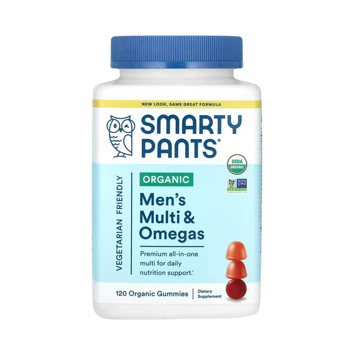 SmartyPants Vitamins, Organic, Men's Multi & Omegas Gummies, 120 Organic Gummies