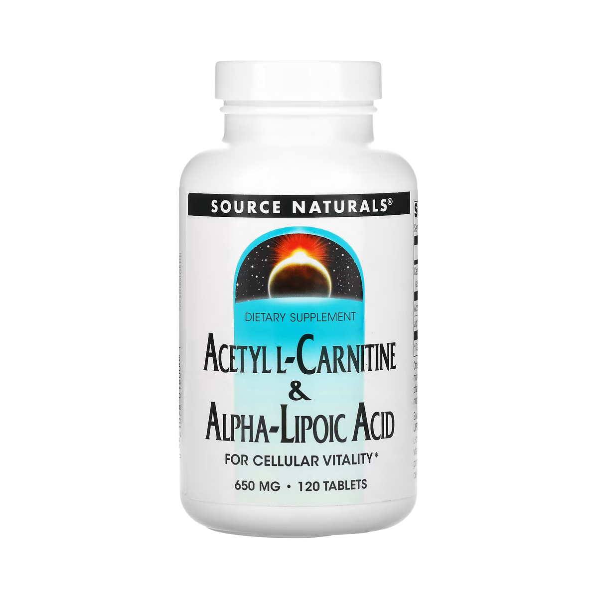 Source Naturals, Acetyl L-Carnitine & Alpha-Lipoic Acid, 650 Mg, 120 Tabs