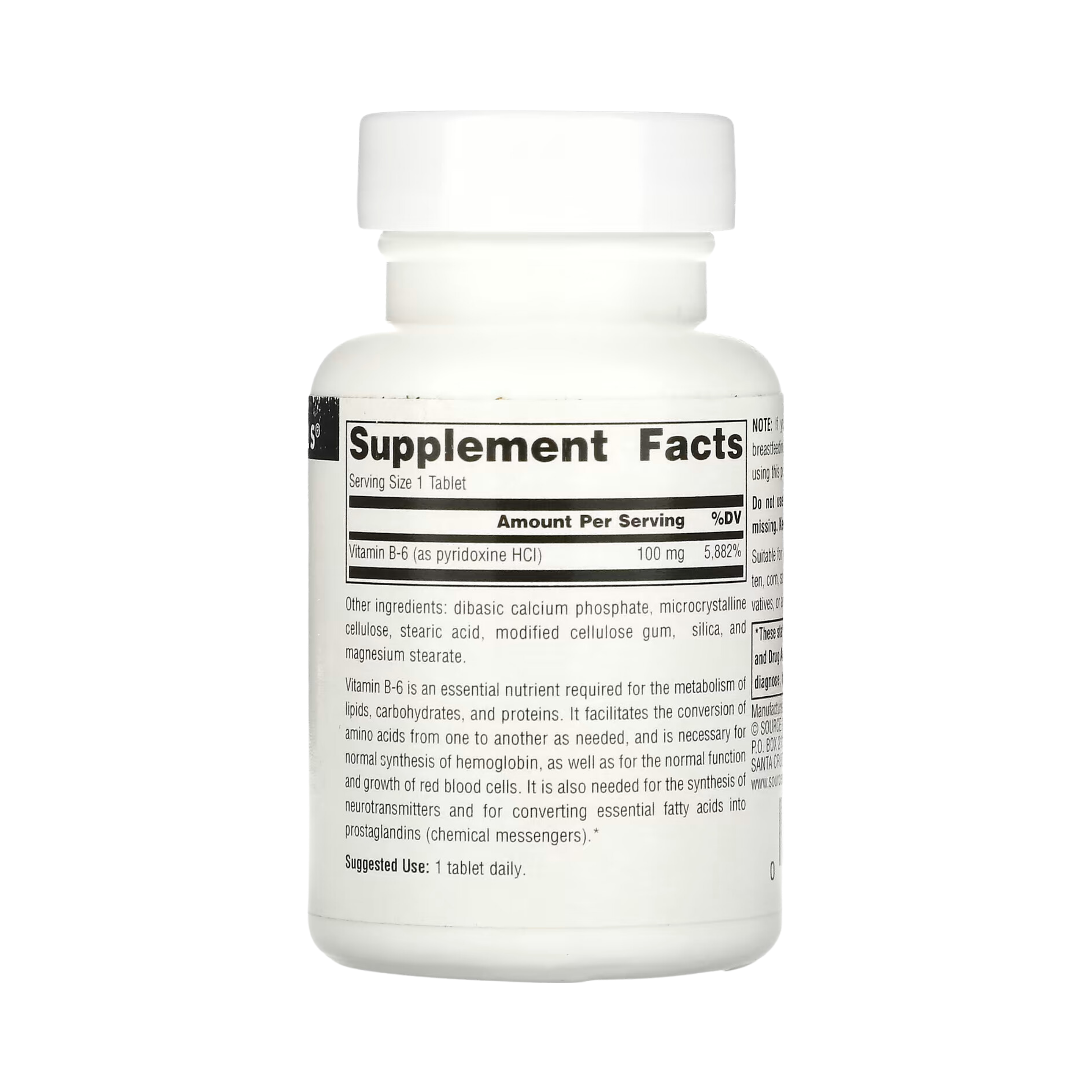 Source Naturals, B-6, 100 Mg, 100 Tablets