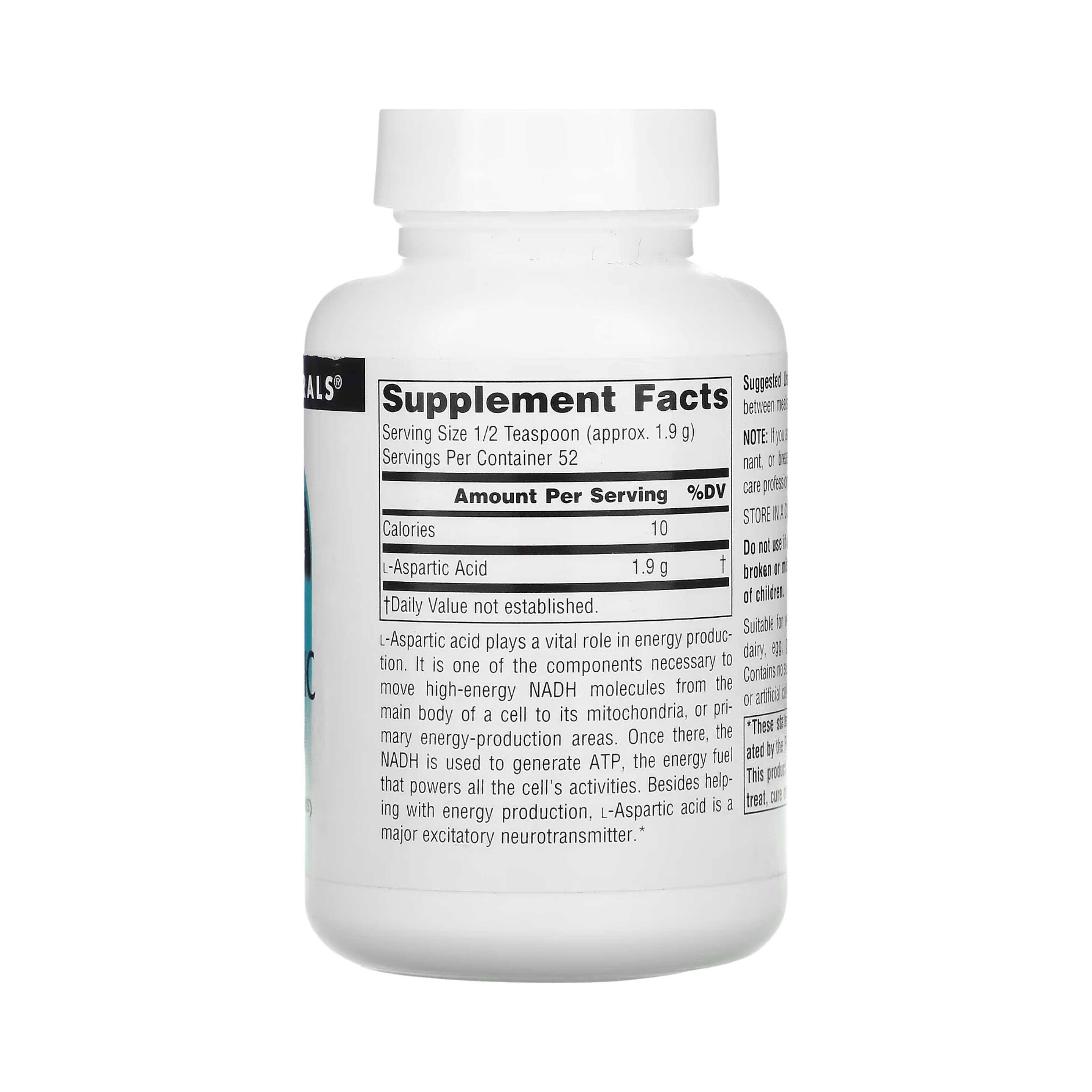 Source Natural, L-Aspartic Acid, 3.53 Powder