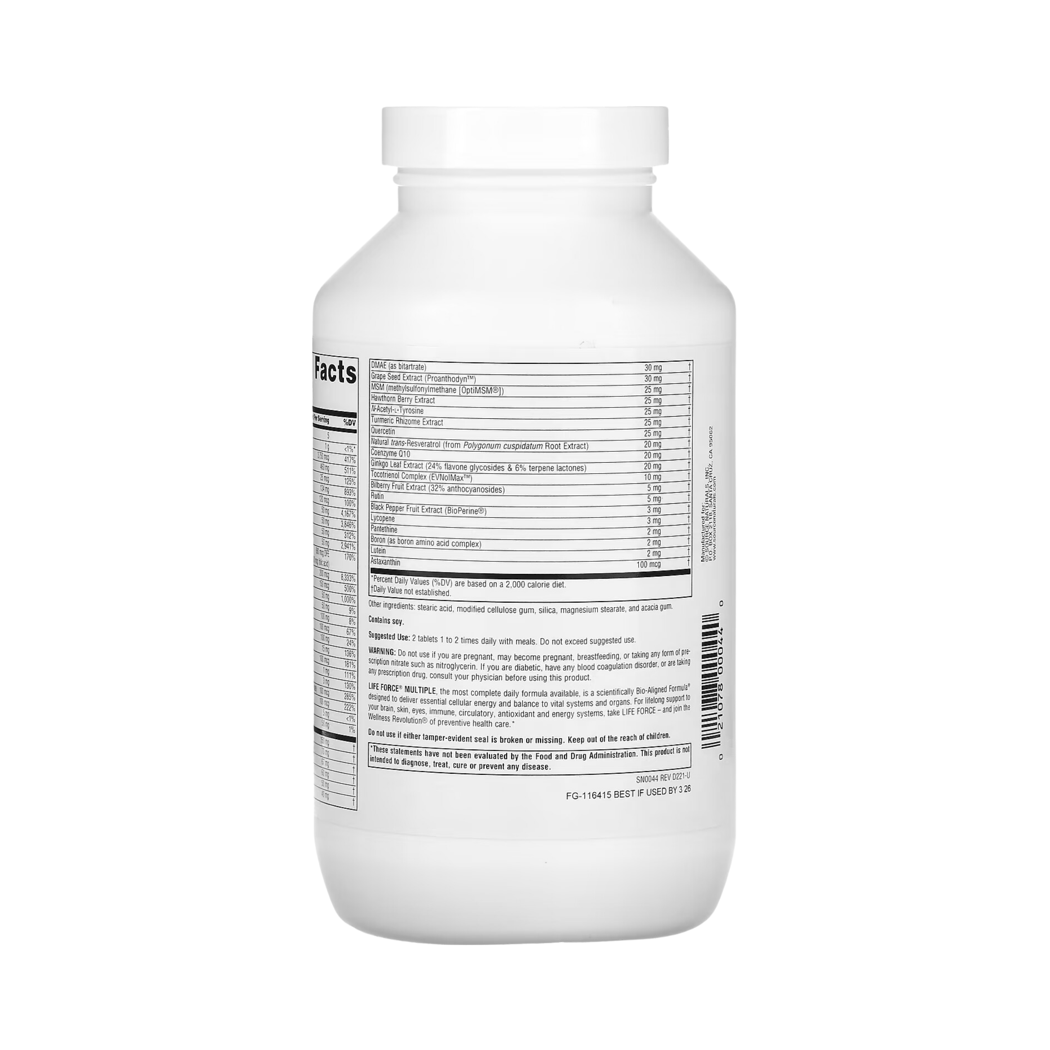 Source Naturals, Life Force Multiple, No Iron, 30 Tablets