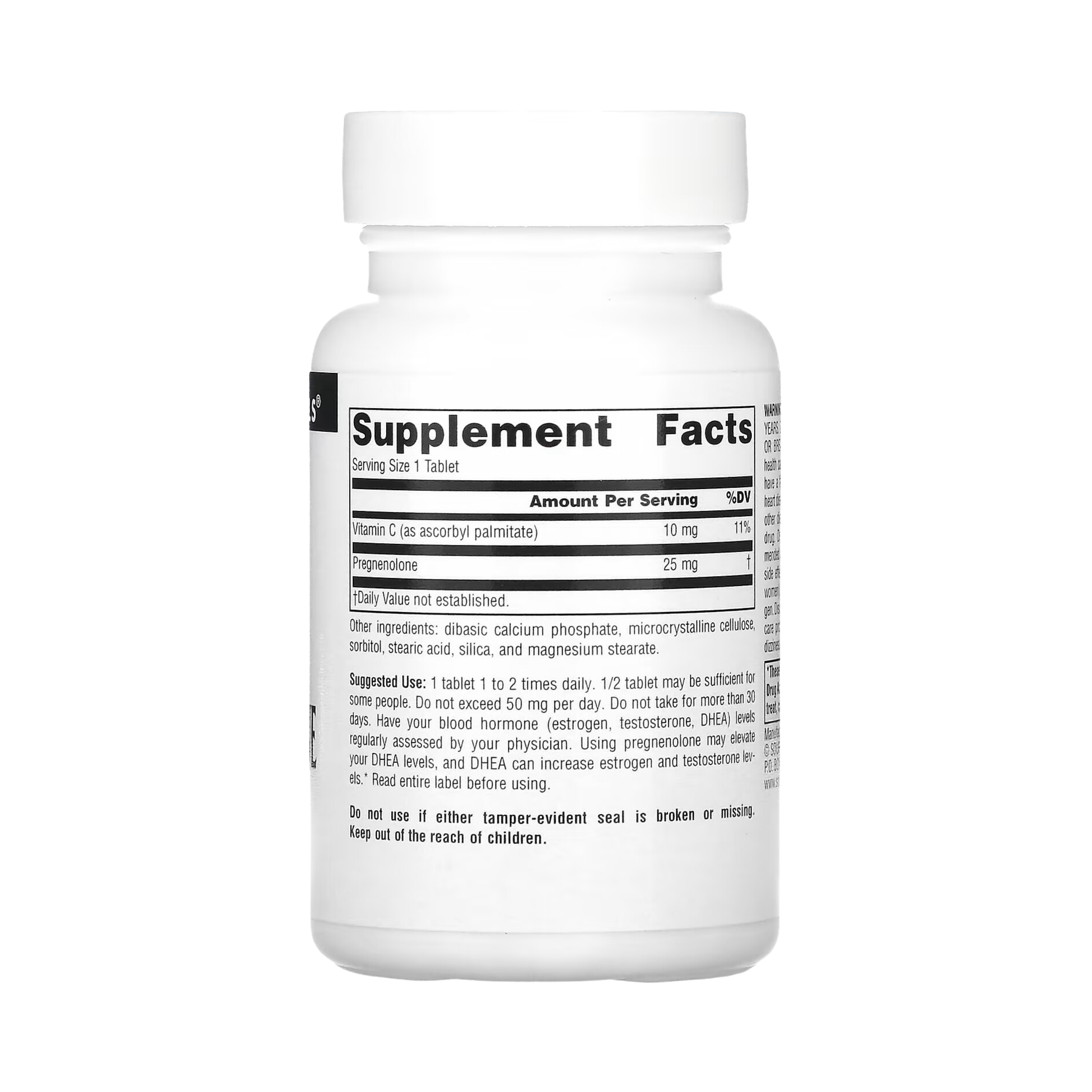 Source Naturals, Pregnenolone, 25 Mg, 60 Tablets