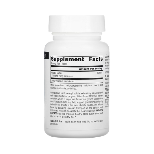 Source Naturals, Vanadyl Sulfate, 10 Mg, 200 Tablets