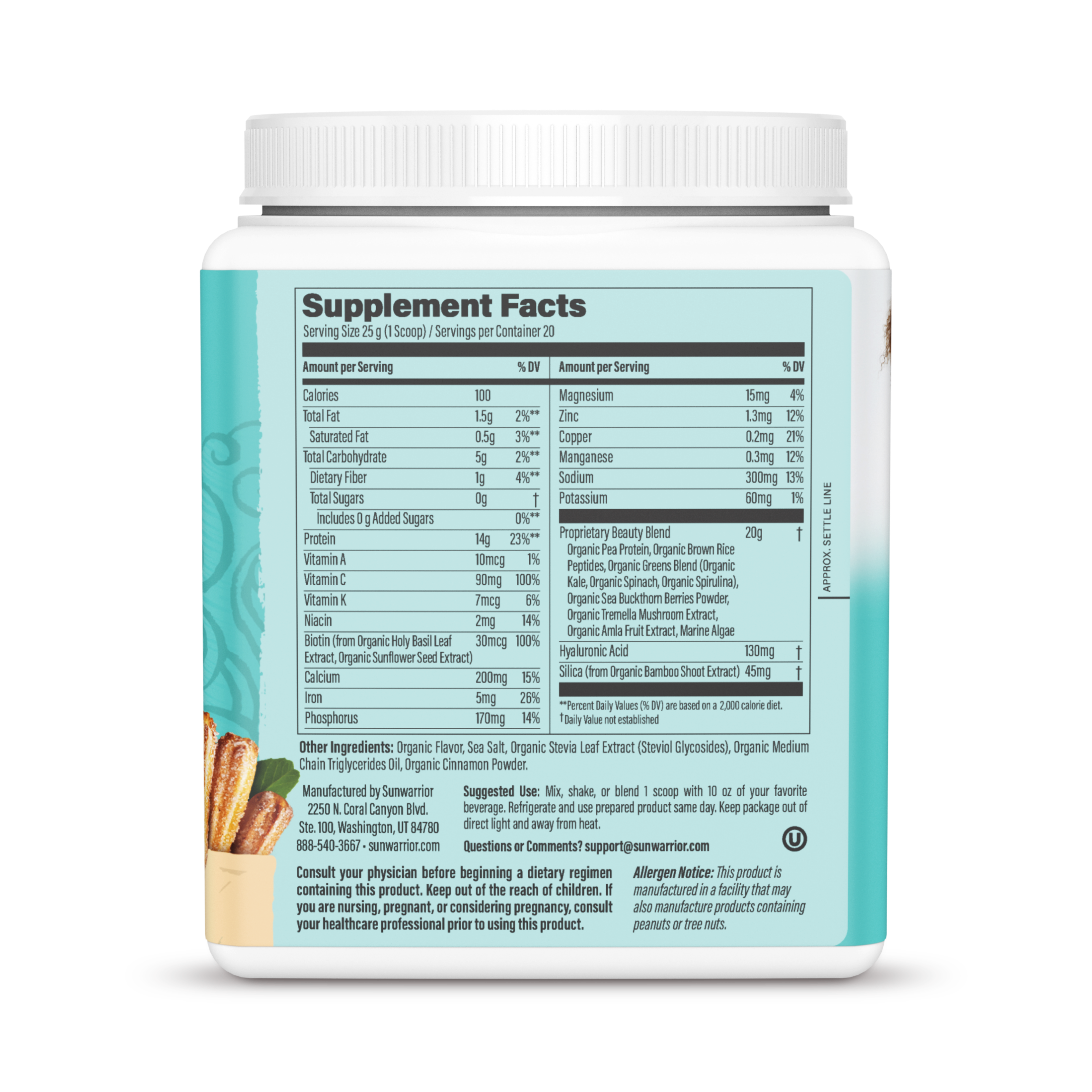 Sunwarrior, Collagen Building Protein Peptides, Churro, 500 g